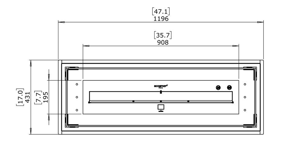 Ecosmart Linear 50 Fire Pit Kit