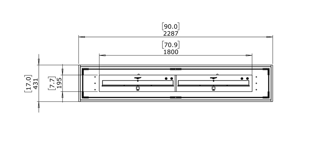 Ecosmart Linear 90 Fire Pit Kit