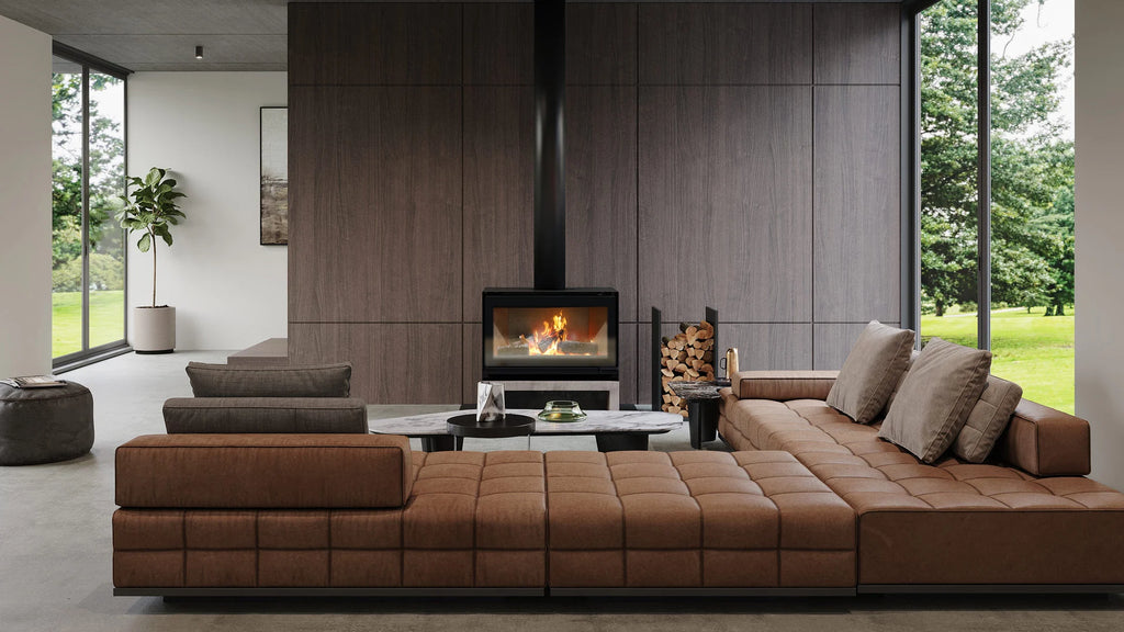 Escea TFS1000 Freestanding Wood Fireplace – Hot Water & Heating