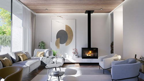 Escea TFS1000 Freestanding Wood Fireplace – Hot Water & Heating